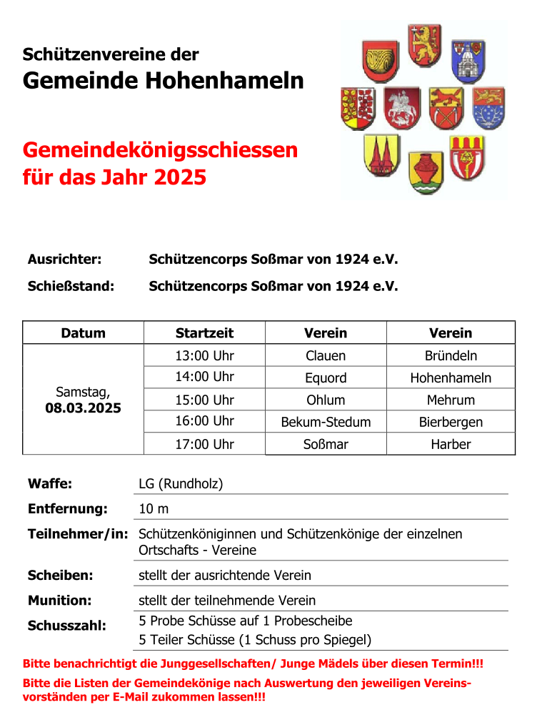 Gemeindekönigsschießen 2025